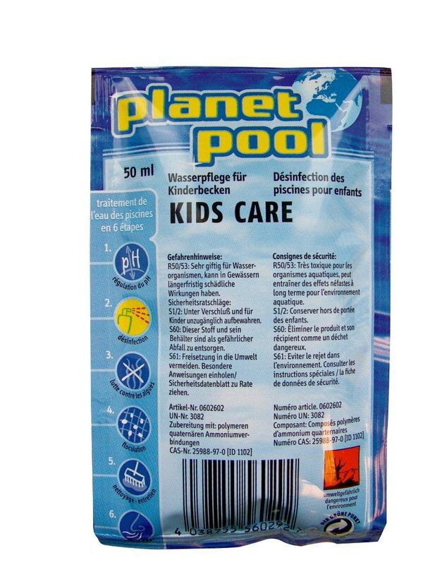 Prípravok pre údržbu vody v detských bazénoch Kids care 50 ml Prípravok pre údržbu vody v detských bazénoch Kids care 50 ml