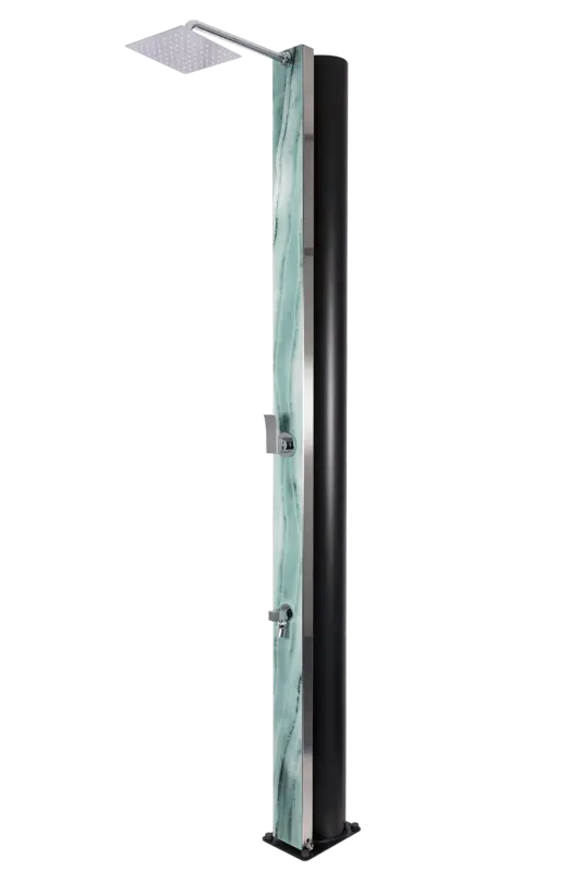 Solárna sprcha CRM Atlas Glass Turquise marble 40 l so sprchou na nohy Solárna sprcha CRM Atlas Glass Turquise marble 40 l so sprchou na nohy