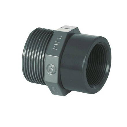 PVC bazénová tvarovka - závitová redukcia 1/2&quot; ext. x 3/8&quot; int.