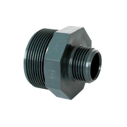 PVC armatúry - dvojitá vsuvka Redukovaná 1 1/4&quot; x 1&quot; ext.