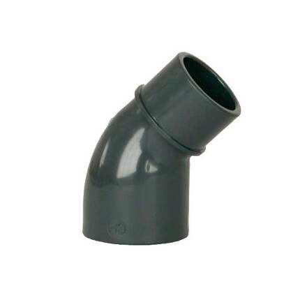 PVC tvarovka - 45° uhol 63 int. x 63 ext.