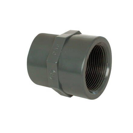 PVC tvarovka - Mufna prechodka červená 75--63 x 2 1/2&quot; int.