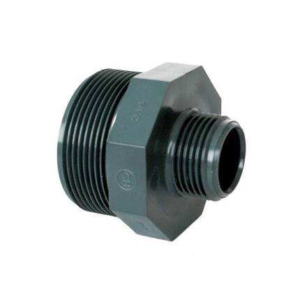 PVC armatúry - dvojitá vsuvka Redukovaná 1 1/2&quot; x 1 1/4&quot; ext.