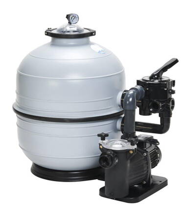 Filtračné zariadenie - KIT MIDI 600, 12 m3/h, 230 V, 6-cestný bočný ventil, čerpadlo. Preva