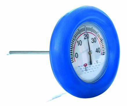 Okrúhly plávajúci teplomer - priemer 185 mm s gumovou obručou