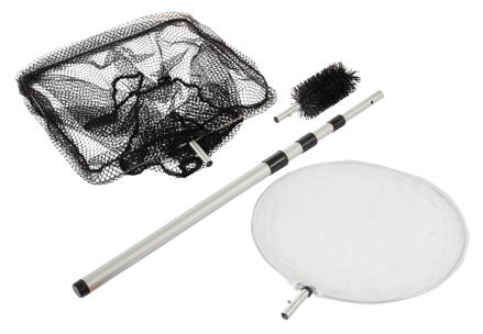 Súprava na čistenie jazierka Heissner teleskopická 55 - 150 cm, skimmer, zberač hladiny, kefa na riasy TZ314-00