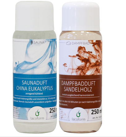 Sada saunových esencií 2x250 ml - Eukalyptus + santalové drevo
