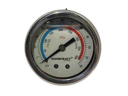Filtračný manometer (glycerín) - 60 PSI - TOP
