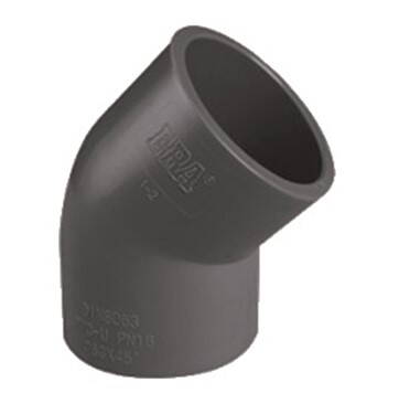 Koleno 45° lepidlo/lepidlo - priemer 63 mm