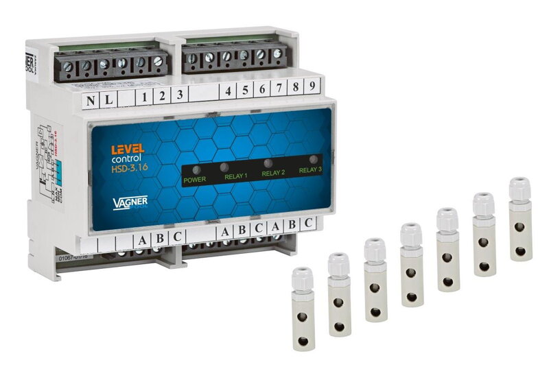 Elektronické monitorovanie hladiny v akumulačnej nádrži + 7x sonda (na DIN lištu) Elektronické monitorovanie hladiny v akumulačnej nádrži + 7x sonda (na DIN lištu)