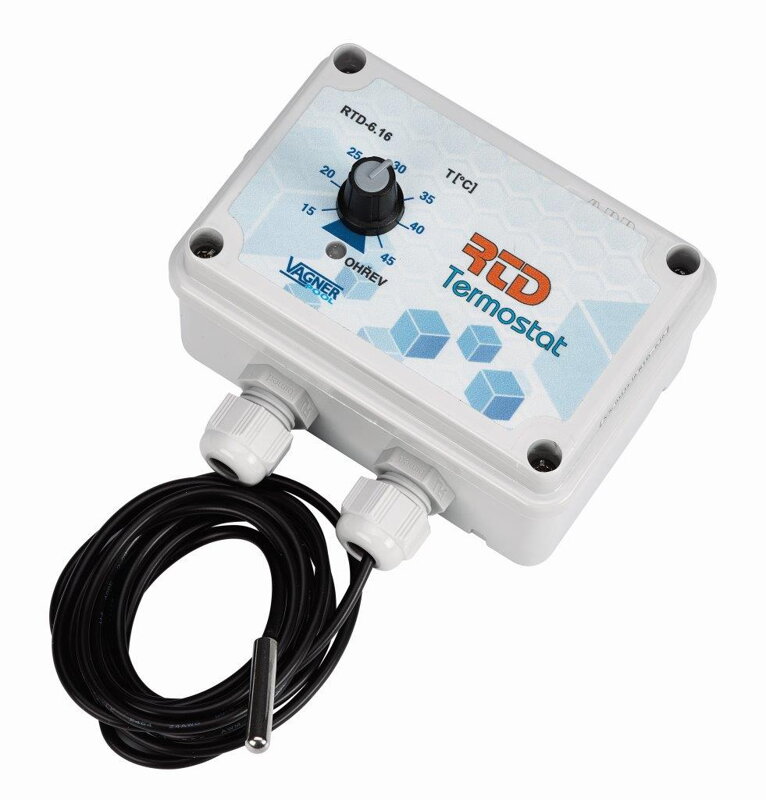 Elektronický termostat samostatne v skrinke s krytím IP 55 Elektronický termostat samostatne v skrinke s krytím IP 55