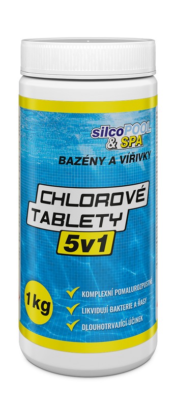SILCO SILCOPOOL&SPA CHLOROVÉ TABLETY 5v1 kg: 1 SILCO SILCOPOOL&SPA CHLOROVÉ TABLETY 5v1 kg: 1