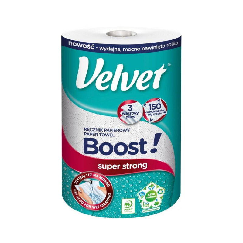 VELVET Boost Třívrstvé papírové ručníky VELVET Boost Třívrstvé papírové ručníky