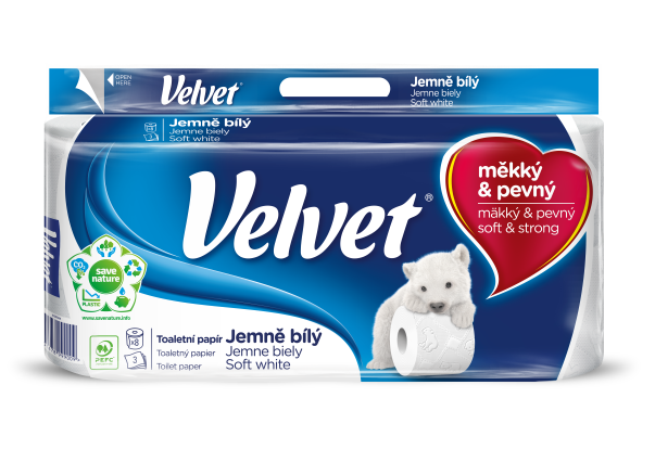 VELVET Toaletní papír 3 vrstvý 8 rolí VELVET Toaletní papír 3 vrstvý 8 rolí