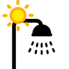 Solárne sprchy k bazénu